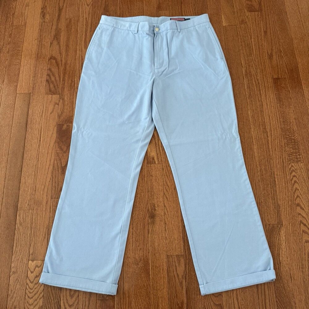 Vineyard Vines Chino Club Pants Men’s 38X32 Light Blue Straight Leg Preppy Golf